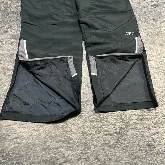 Vintage Y2K Reebok Nylon Track Pants Mens XL Black Gray Baggy Wide Leg - Picture 6 of 16